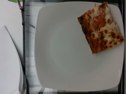 Overhead photo of cheese pizza from the Nutrition5k dataset